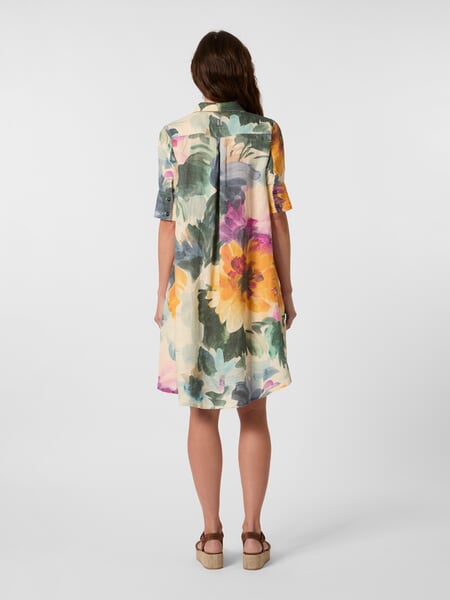 Women's Linen Dress Multicolor, presented on a model