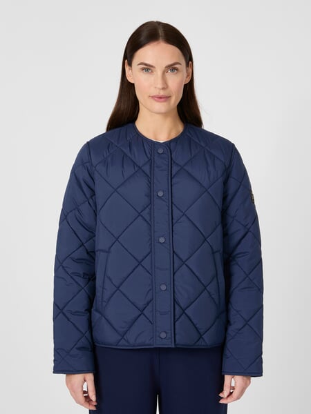 Women’s Quilted Jacket Dark blue, presented on a model