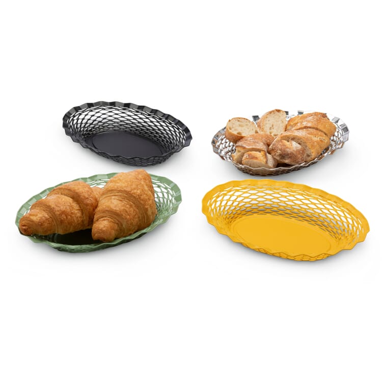 Corbeille à pain française ovale petite, Acier inoxydable