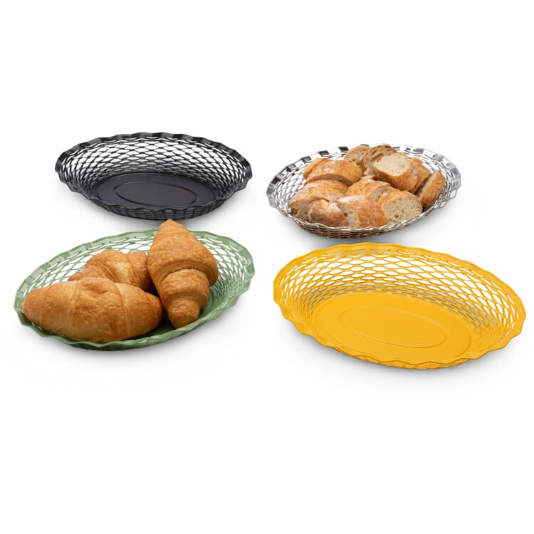 Französischer Brotkorb oval groß, Edelstahl