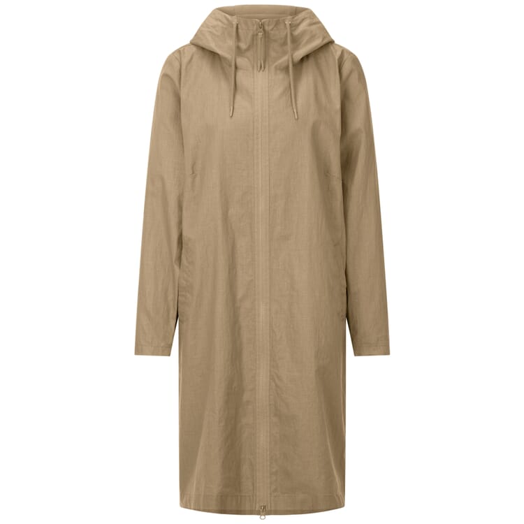 Women's linen coat with hood, Lime green