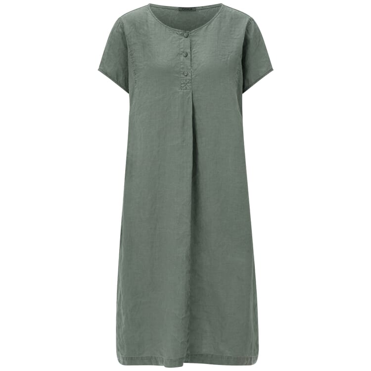 Women's Short-Sleeve Hemp Dress, Sage Green