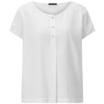 Blouse à manches courtes en seersucker pour femmes Blanc