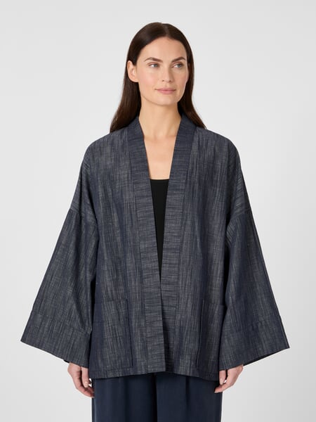 Veste kimono pour femme Bleu foncé, présenté sur un modèle