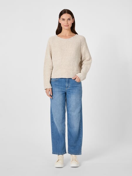 Women’s Oversized Sweaters Natural, presented on a model