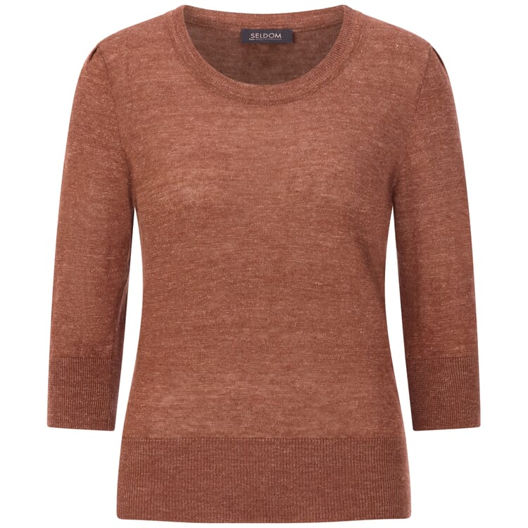 T-shirt en maille pour femme, manches trois-quarts, Grille