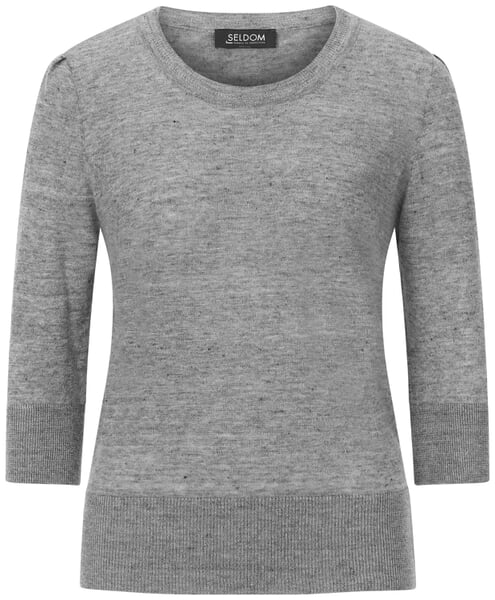 Women’s Knitted Shirt, Three-Quarter Sleeve Gray