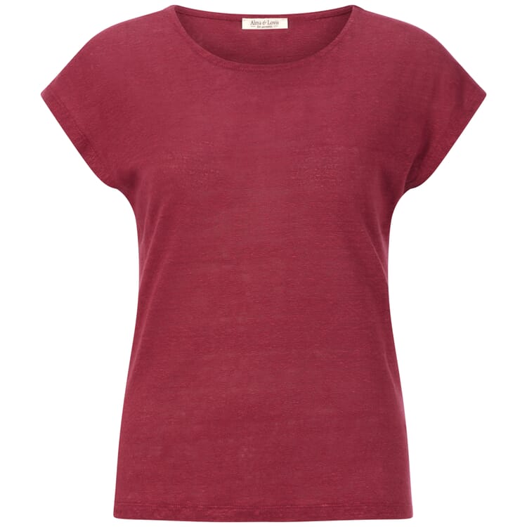Damen-Leinenshirt, Weinrot