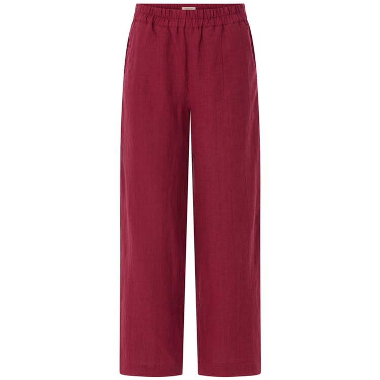Pantalon en lin pour femmes, Rouge vin