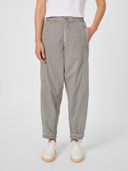Women's Fabric Pants Light gray, presented on a model