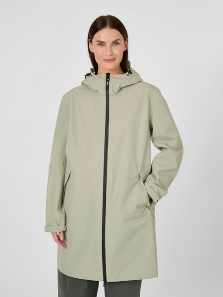 Damen-Regenjacke Salbeigrün, Tragebild