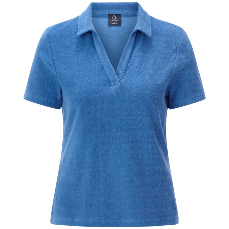 Damen-Frotteepolo, Blaugrau