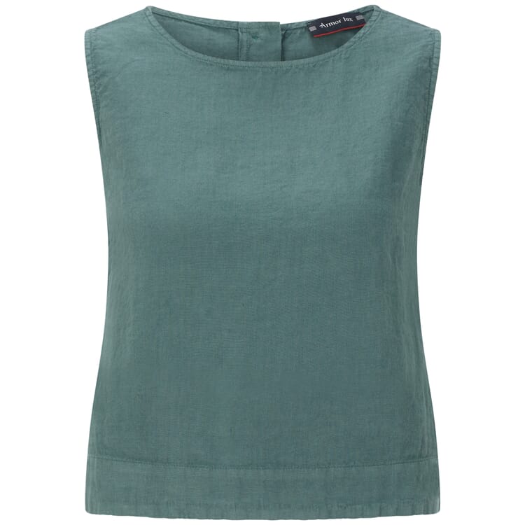 Débardeur femme en lin boutonné, Vert sauge