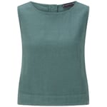 Top da donna in lino con bottoni Verde salvia