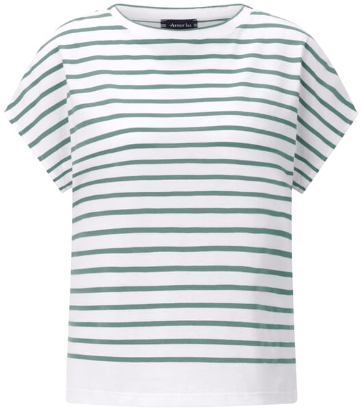 Haut rayé pour femme Vert sauge et blanc