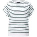 Top pour femme à rayures Vert sauge-blanc