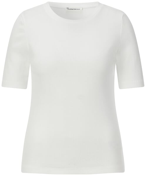 T-shirt à côtes pour femme Blanc
