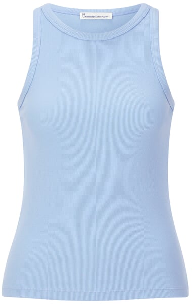 Dames-top met dubbele ribbel Lichtblauw