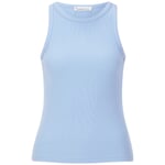 Top pour femme double côte Bleu clair