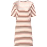 Damen-Jerseykleid gestreift Weiß-Rost