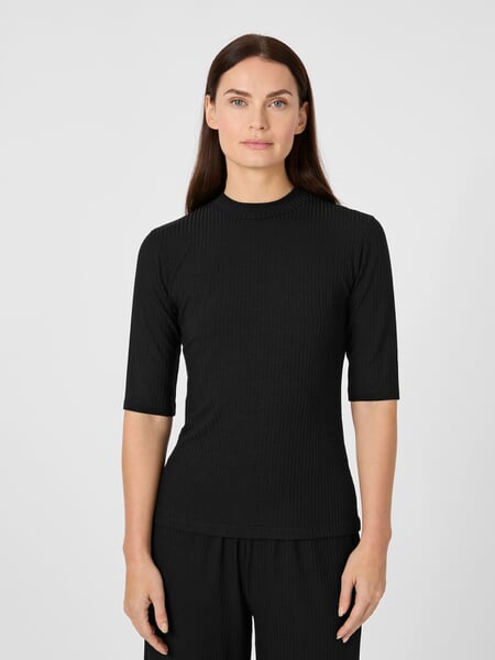 Camiseta de manga corta de lyocell para mujer Negro, Tragebild