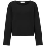 Jersey de punto de algodón para mujer Negro