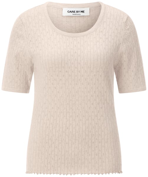 Women's Openwork Knit Shirt with Silk Natural