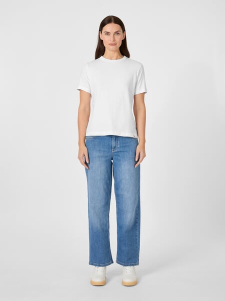 Women's T-Shirt TEE03 White, presented on a model