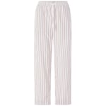 Women's striped fabric trousers Natural white