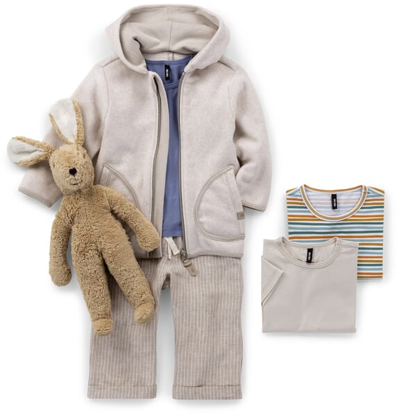Kinder-Jacke Baumwollfleece Natur