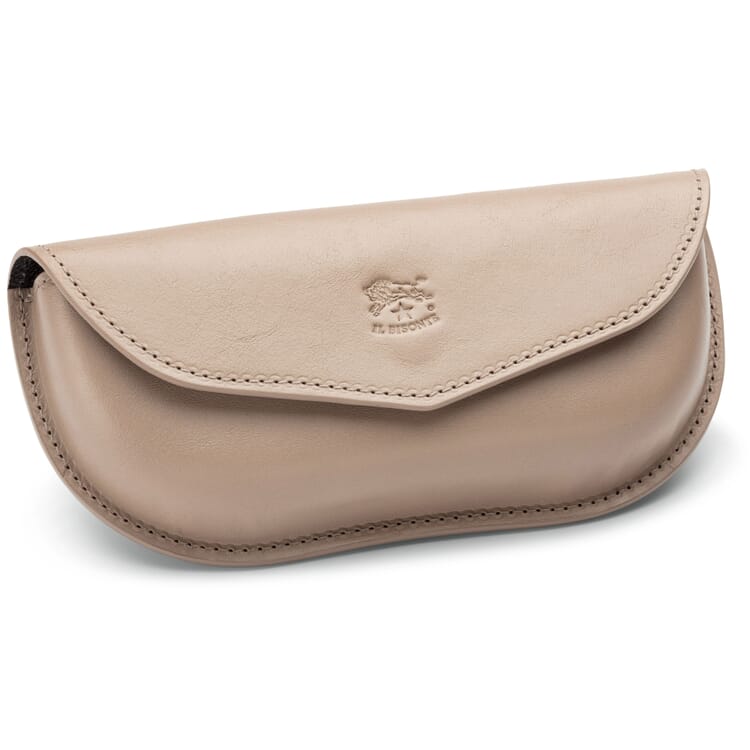 Estuche para gafas de piel de vacuno, color topo