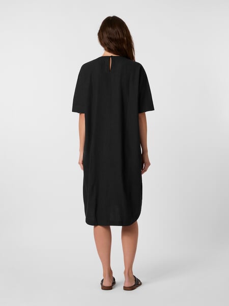 Damenkleid Lyocell-Leinen Schwarz, Tragebild