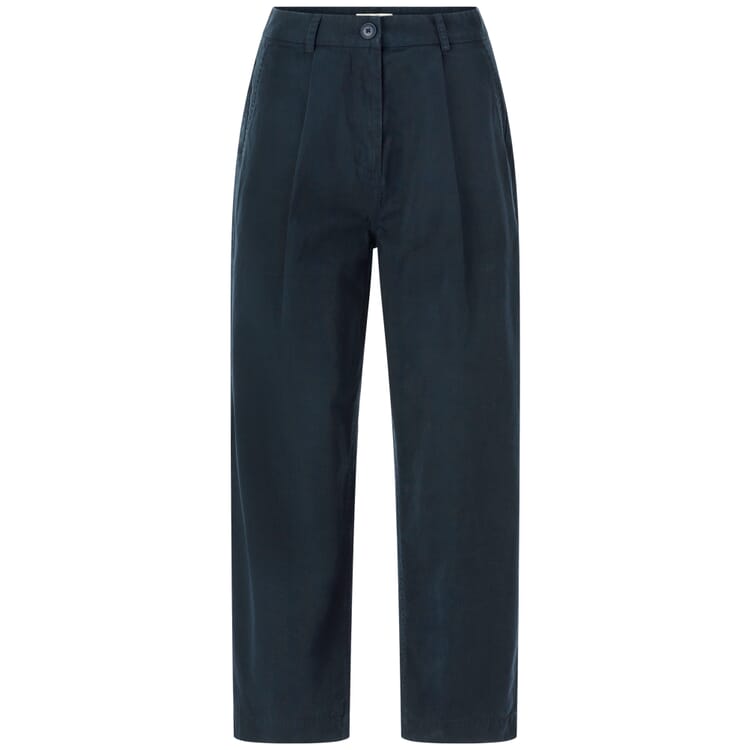 Damesbroek met plooien, Donkerblauw