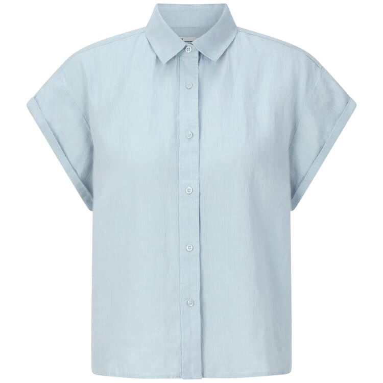 Dames blouse korte mouw, Lichtblauw