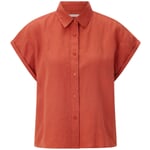 Ladies blouse short sleeve Rust red