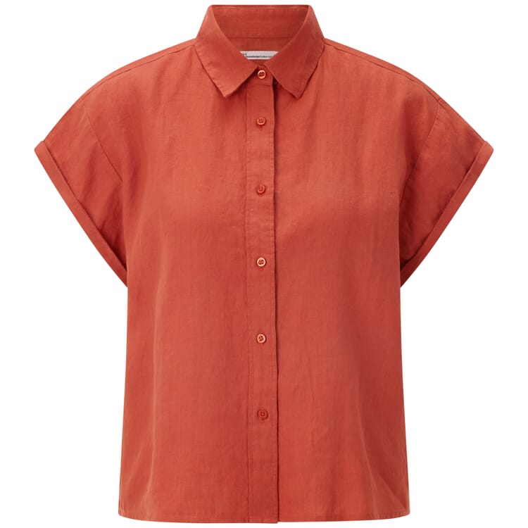 Ladies blouse short sleeve, Rust red