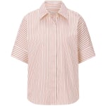 Dames blouse katoen satijn Wit-rood