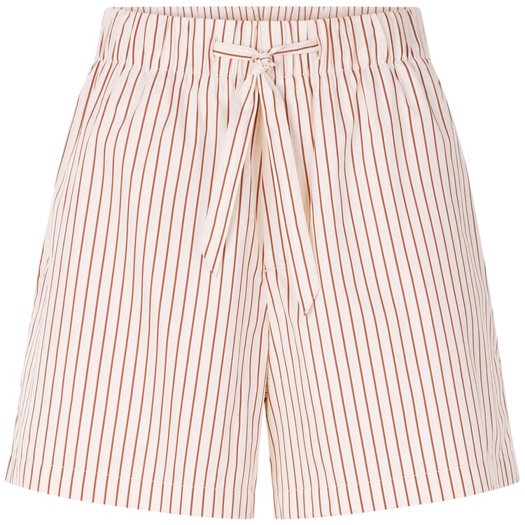 Dames-shorts van katoensatijn, Wit-rood