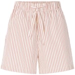 Pantalones cortos de mujer de algodón satinado Blanco-rojo