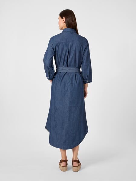 Robe en coton pour femme Bleu denim, présenté sur un modèle
