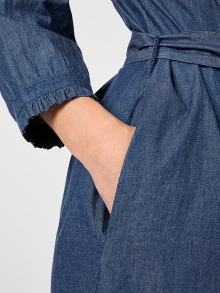 Damesjurk van katoen Denimblauw, close-up