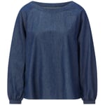 Dames blouse van katoen Denimblauw