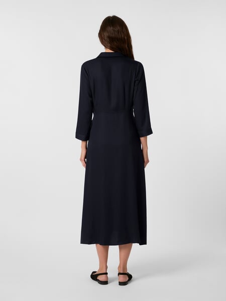 Women's Midi Dress Midnight Blue, presented on a model
