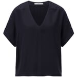 Dames blouse korte mouw Donkerblauw