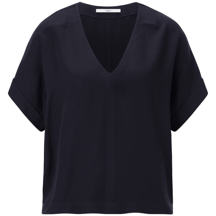 Ladies blouse short sleeve, Night blue