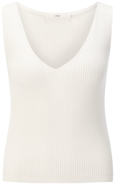Top da donna a maglia a costine Bianco