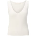 Top donna in maglia a coste Bianco