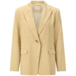 Blazer femme mélange de lin Jaune mélangé