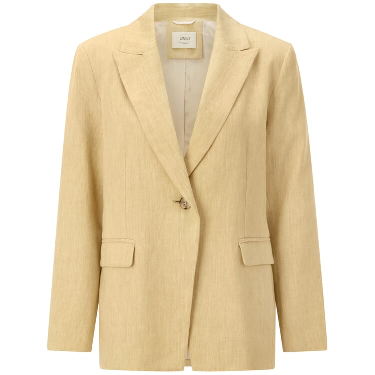 Women’s Linen-Blend Blazer, Yellow Melange