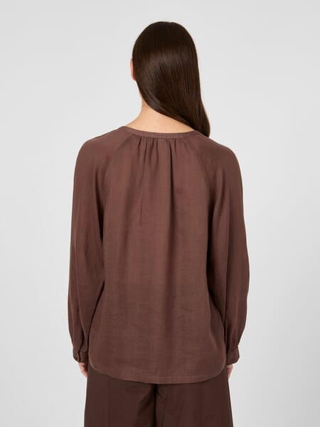 Blusa sin botones de ramio para mujer Marrón, Tragebild